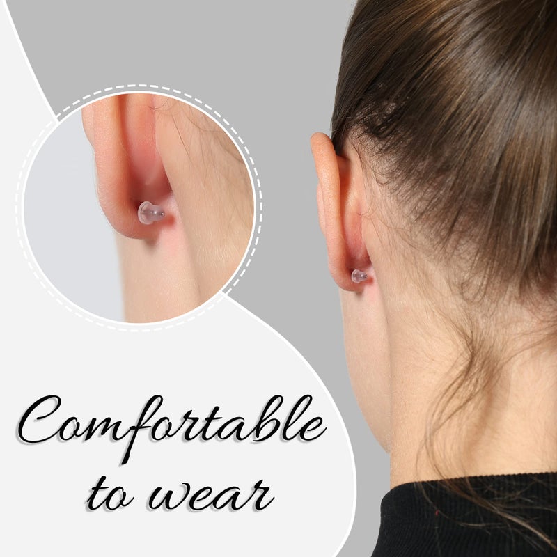 hulubo Rubber Earring Backs Soft Clear Earring Backings for Studs Hypoallergenic Silicone Earrings Backs Stopper Replacement for Women (100 Pcs) - Image 2